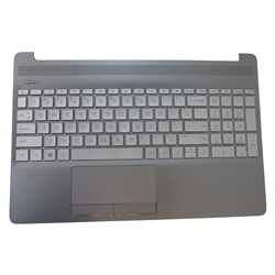 HP 250 255 256 G8 G9 Silver Palmrest w/ Non-Bklt Keyboard & Touchpad M31100-001